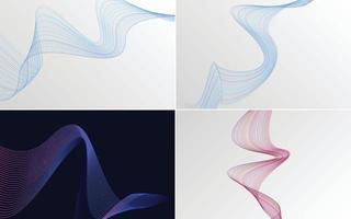 agregue un atractivo visual a sus presentaciones con estos fondos abstractos de líneas onduladas vector