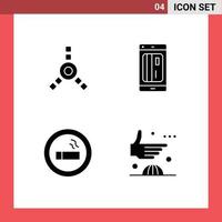 Universal Icon Symbols Group of 4 Modern Solid Glyphs of connection lab card digital agreement Editable Vector Design Elements