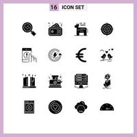 Stock Vector Icon Pack of 16 Line Signs and Symbols for click circle donkey strategy target Editable Vector Design Elements