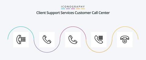 Call Line 5 Icon Pack Including phone. telephone. call. keys. dial vector