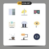 Modern Set of 9 Flat Colors and symbols such as court of law court vr building kid Editable Vector Design Elements