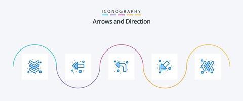 paquete de iconos de flecha azul 5 que incluye . izquierda. hasta. teclado. izquierda vector