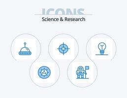 paquete de iconos de ciencia azul 5 diseño de iconos. . . OVNI. proceso. bulbo vector