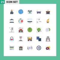 Pictogram Set of 25 Simple Flat Colors of medical virtual earth xmas christmas Editable Vector Design Elements