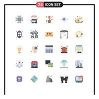 Universal Icon Symbols Group of 25 Modern Flat Colors of whistle setting business work performance Editable Vector Design Elements