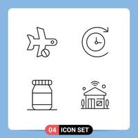 Group of 4 Filledline Flat Colors Signs and Symbols for cancel house transport time machine internet of things Editable Vector Design Elements