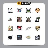 16 iconos creativos signos y símbolos modernos de objetivo objetivo logro gráfico precio elementos de diseño de vectores creativos editables