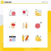 9 Universal Flat Color Signs Symbols of heart feeling care emotions loss Editable Vector Design Elements
