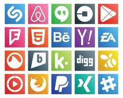 20 Social Media Icon Pack Including brightkite sports foursquare ea search vector