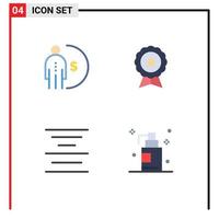 Flat Icon Pack of 4 Universal Symbols of business trusted management ecommerce center Editable Vector Design Elements