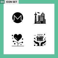 Solid Glyph Pack of Universal Symbols of monero fitness crypto currency landmark health Editable Vector Design Elements