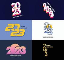 Big Set of 2023 Happy New Year logo text design 2023 number design template vector