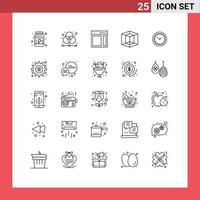 Pictogram Set of 25 Simple Lines of time graphic grid design sidebar Editable Vector Design Elements