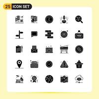 Editable Vector Line Pack of 25 Simple Solid Glyphs of entrepreneur business arrow rocket previous Editable Vector Design Elements