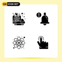 4 iconos creativos signos y símbolos modernos de educación publicitaria estudio de alerta de coche elementos de diseño vectorial editables vector