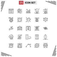 Set of 25 Modern UI Icons Symbols Signs for gps idea train electric concept Editable Vector Design Elements