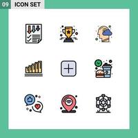 9 Creative Icons Modern Signs and Symbols of business chart star analytics mind Editable Vector Design Elements