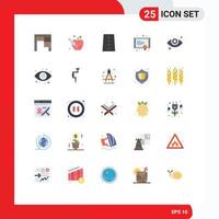 Universal Icon Symbols Group of 25 Modern Flat Colors of eyesight study infrastructure school diploma Editable Vector Design Elements
