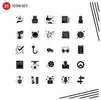 User Interface Pack of 25 Basic Solid Glyphs of women list deal corporate business Editable Vector Design Elements