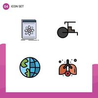4 Filledline Flat Color concept for Websites Mobile and Apps api communication platform rickshaw contact us Editable Vector Design Elements