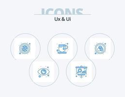 Ux And Ui Blue Icon Pack 5 Icon Design. rgb. tea time. earth. tea break. break time vector