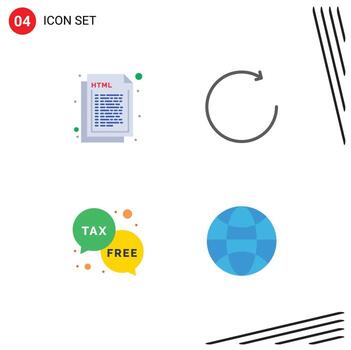 4 paquete de iconos planos de interfaz de usuario de signos y símbolos modernos de codificación finanzas web dinero en el sentido de las agujas del reloj elementos de diseño vectorial editables vector