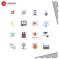 Universal Icon Symbols Group of 16 Modern Flat Colors of currency mouse data hardware science Editable Pack of Creative Vector Design Elements