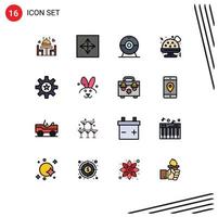 16 iconos creativos signos y símbolos modernos de recursos interfaz humana hr guacamole elementos de diseño de vectores creativos editables