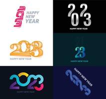 Big Collection of 2023 Happy New Year symbols Cover of business diary for 2023 with wishes vector