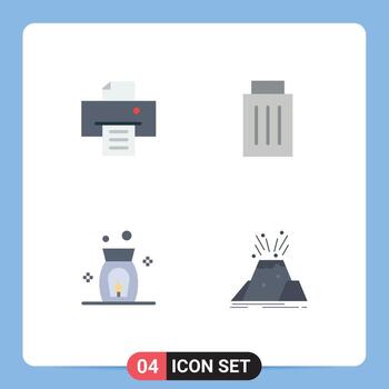 Universal Icon Symbols Group of 4 Modern Flat Icons of device spa delete user eruption Editable Vector Design Elements
