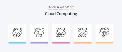 Cloud Computing Line 5 Icon Pack Including error. data. cloud. cloud. analytics. Creative Icons Design vector
