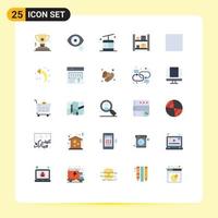 Universal Icon Symbols Group of 25 Modern Flat Colors of stop logistic science boxes travel Editable Vector Design Elements