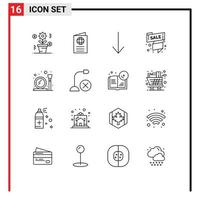 Pictogram Set of 16 Simple Outlines of make offer travel sale tag sale Editable Vector Design Elements