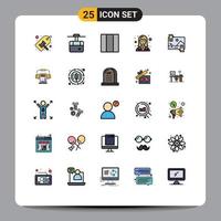 Universal Icon Symbols Group of 25 Modern Filled line Flat Colors of distribution worker transport technician electrician Editable Vector Design Elements