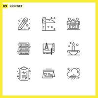 9 Creative Icons Modern Signs and Symbols of paper blue print home architecture network Editable Vector Design Elements