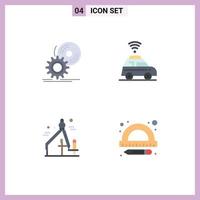 4 Thematic Vector Flat Icons and Editable Symbols of cd graphic design software location education Editable Vector Design Elements