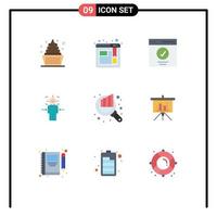 9 Creative Icons Modern Signs and Symbols of audit achieve interface target man Editable Vector Design Elements