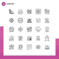 Modern Set of 25 Lines and symbols such as setting mechanic spider gear sketch Editable Vector Design Elements