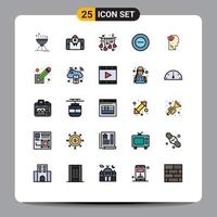 Set of 25 Modern UI Icons Symbols Signs for mind mental hanging less no Editable Vector Design Elements