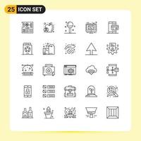 Set of 25 Modern UI Icons Symbols Signs for floor blue food monitor lollipop Editable Vector Design Elements