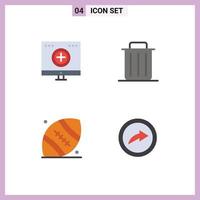Flat Icon Pack of 4 Universal Symbols of care trash medicine garbage ball Editable Vector Design Elements