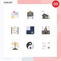 Modern Set of 9 Flat Colors and symbols such as building turn building layout baby Editable Vector Design Elements