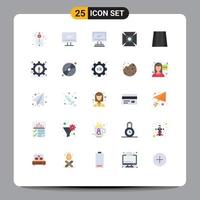 Set of 25 Modern UI Icons Symbols Signs for power development focus way perspective Editable Vector Design Elements