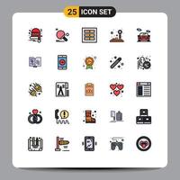 paquete de iconos vectoriales de stock de 25 signos y símbolos de línea para el panel de control de diseño de juegos automático elementos de diseño vectorial editables ux vector