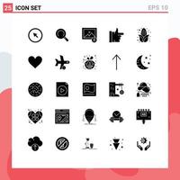 Universal Icon Symbols Group of 25 Modern Solid Glyphs of heart corn image autumn like Editable Vector Design Elements