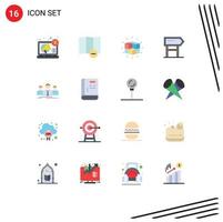 Modern Set of 16 Flat Colors and symbols such as employee business puzzle motivation board Editable Pack of Creative Vector Design Elements