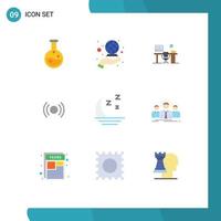 Editable Vector Line Pack of 9 Simple Flat Colors of foggy ui space signal basic Editable Vector Design Elements