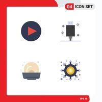 Group of 4 Flat Icons Signs and Symbols for arrow summer devices equipment black hole Editable Vector Design Elements