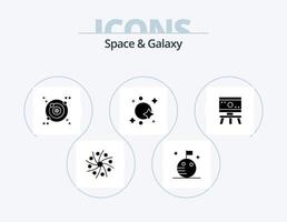 Space And Galaxy Glyph Icon Pack 5 Icon Design. board. spaceship. galaxy. space. galaxy vector