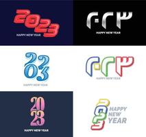 Big Set of 2023 Happy New Year logo text design 2023 number design template vector